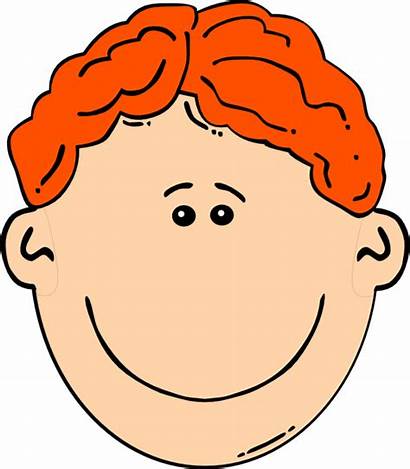 Head Boy Clip Smiling Clipart Vector Redhead