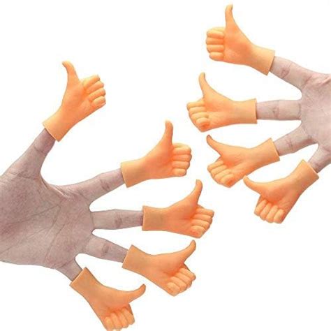 Yolococa Tiny Hands Middle Finger 10 Pcs Little Finger Puppets Mini