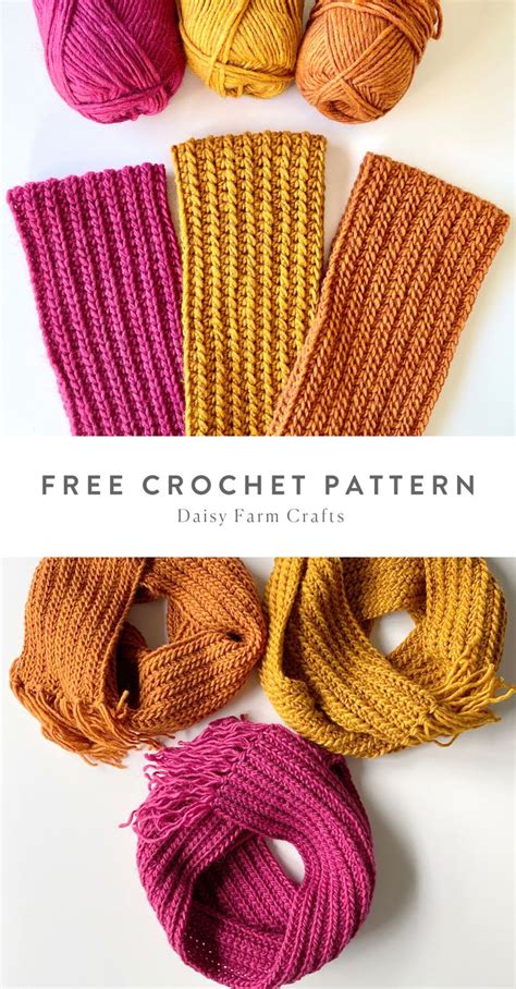 Daisy Farm Crafts Crochet Scarves Beginner Crochet Projects Modern