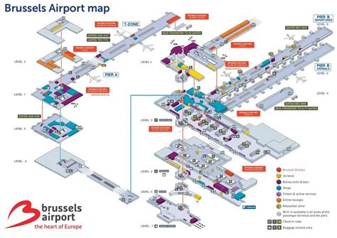 Brussels Airport Map Bruxelles Airport Map Belgium