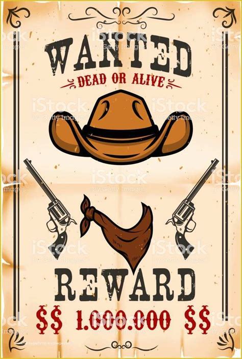 Wild West Wanted Poster Template Free Of Vintage Wanted Poster Template