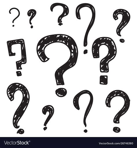 Set Handwritten Question Marks Royalty Free Vector Image