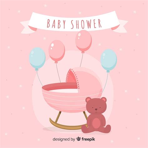 Cute Baby Shower Background Free Vector