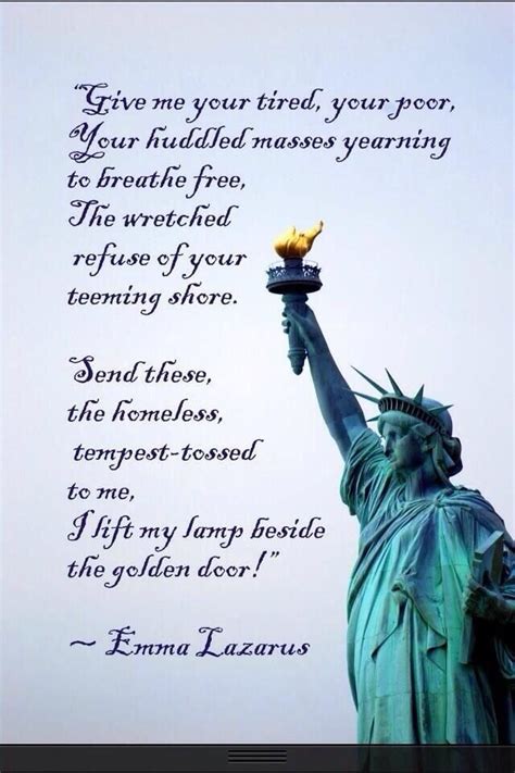 Statue Of Liberty The New Colossus Written In 1883 By Emma Lazarus