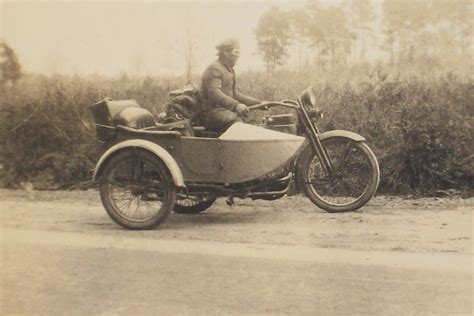 1920s Motorcycle Wsidecar Snapshot Photo Harley Bikes Harley