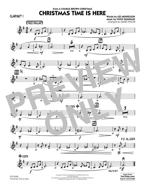 Most popular carols and hymns are included along with more obscure music. Christmas Time Is Here - Bb Clarinet 1 Sheet Music | Mark ...