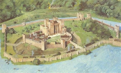 Reconstruction Of Kenilworth Castle As It May Have Appeared In The 13th