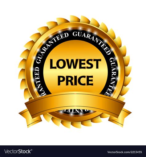 Lowest Price Guarantee Gold Label Sign Template Vector Image