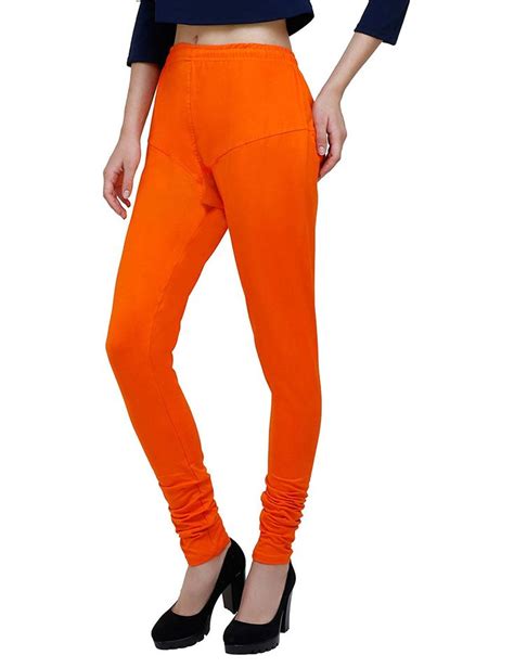 orange leggings for women soft comfortable leggings for women orange colour churidar orange