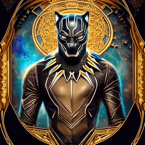Whimsical Steampunk Charming Black Panther 8k Polished Digital Painting