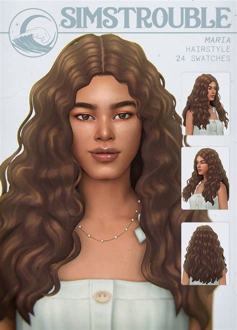 Maria By Simstrouble Simstrouble Sims Hair Sims 4 Curly Hair Sims
