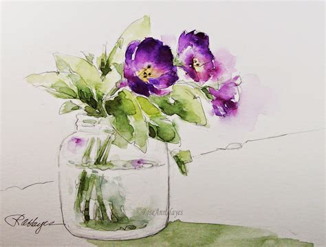 Watercolor Painting Flowers For Beginners At Getdrawings Free Download