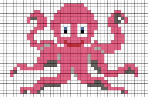 Octopus Pixel Art Cross Stitch Pattern Maker Cross Stitch Alphabet