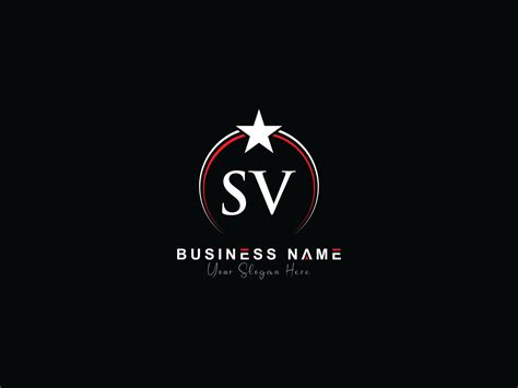 Minimalist Circle Sv Logo Icon Monogram Luxury Sv Royal Star Logo