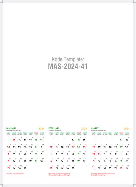 Template Kalender 2024 41 Toko Fadhil Template