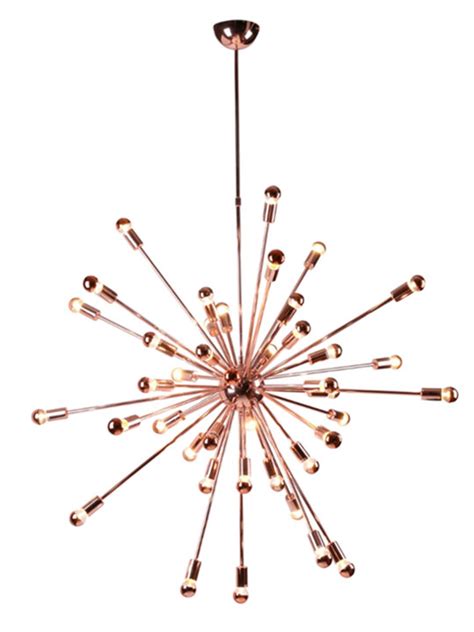 Sputnik Rose Gold Chandelier Modern Furniture Brickell Collection