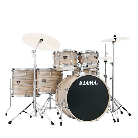 Disc Tama Imperialstar 22 6pc Drum Kit Natural Zebrawood Gear4music