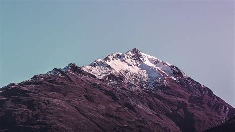 Purple Hued Shot Large Snow Capped Mountain Free Photo Rawpixel