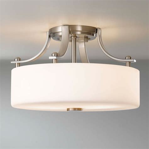 Things like kitchen ceiling lighting fixtures don't just illuminate the room, but they can also make a dramatic style statement. White FlushMount Light Fixture #kitchenlightingfixtures ...