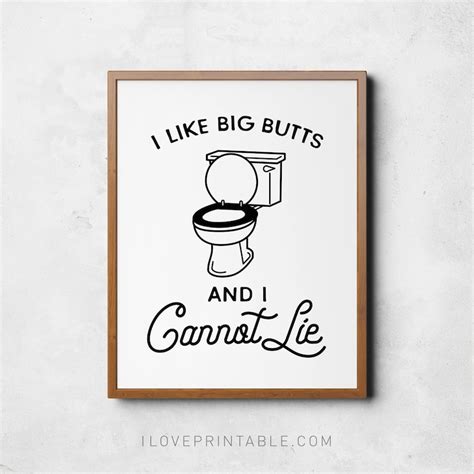 I Like Big Butts And I Cannot Lie Bathroom Prints Etsy