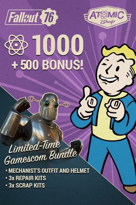 Fallout 76 1000 500 Bonus Atoms Limited Time Gamescom Bundle