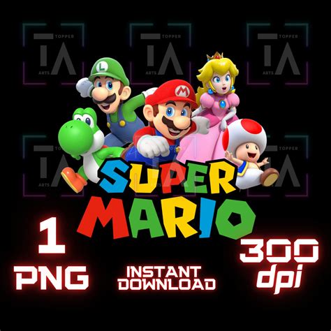 Super Mario Collage Png Super Mario Clipart Transparent Etsy Uk