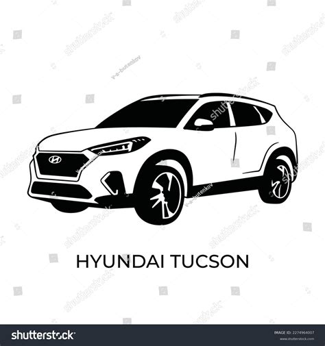 Vector Silhouettes Icons Hyundai Brand Cars Stock Vector Royalty Free
