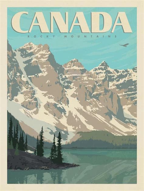 Rocky Mountains Canada Posters Canada Vintage Poster Design Travel