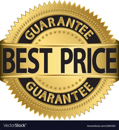 Best Price Guarantee Golden Label Royalty Free Vector Image