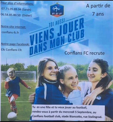 Conflans Football Club Foot F Minin Recrute Au Cfc