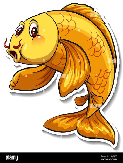 Koi Carp Fish Cartoon Sticker Illustration Stock Vector Image And Art Alamy