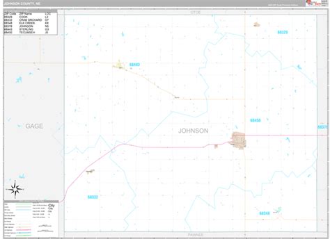 Johnson County Ne Wall Map Premium Style By Marketmaps Mapsales