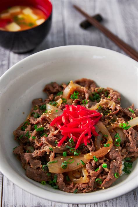 Gyudon Beef And Bowl Is A Classic Japanese Dish Made With Beef And