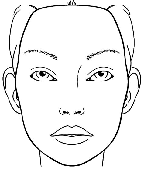 Blank Face Chart Sketch Coloring Page Face Template Face Chart Face Drawing