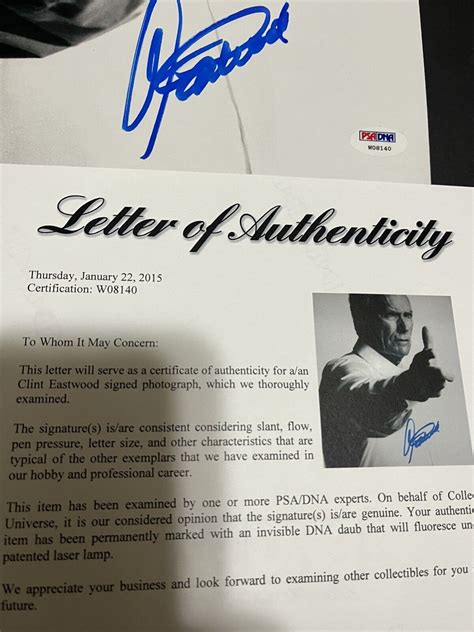 Autographed Clint Eastwood X Photo PSA Certified Full Letter Signed EBay
