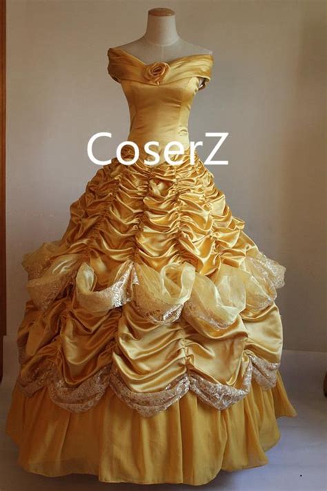 Custom Deluxe Princess Belle Dress Belle Yellow Dress Cosplay Costume For Party Princess