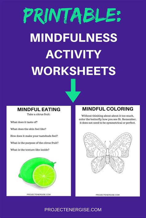 Worksheet Mindfulness Activities For Adults