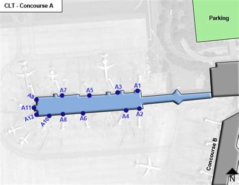 Charlotte Douglas Airport Clt Concourse A Map
