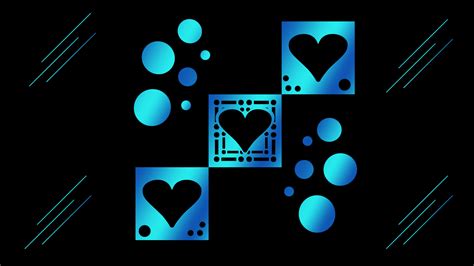 1080x2400 Blue Color Heart And Circle Shapes 1080x2400