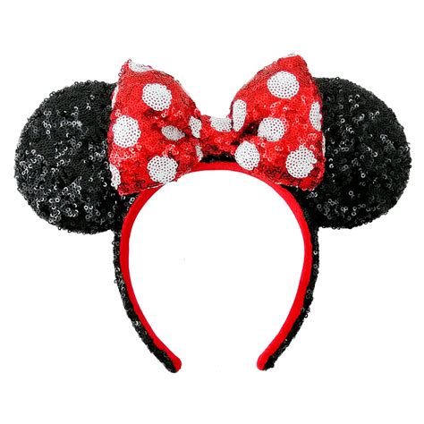 Minnie Mouse Sequined Ear Headband Red And White Polka Dot Shopdisney