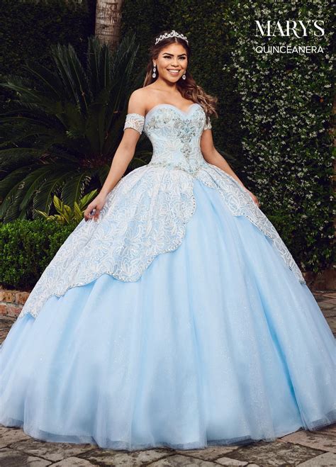 Sparkling Lace Quinceanera Dress By Marys Bridal Mq2075 Quinceanera