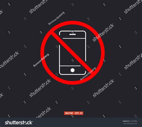 No Cell Phone Mobile Phone Prohibited Stock Vector Royalty Free 519139993