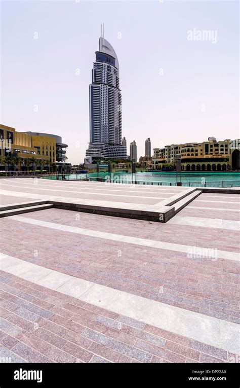 The Dubai Mall With The The Address Downtown Dubai Skyscraper Dubai