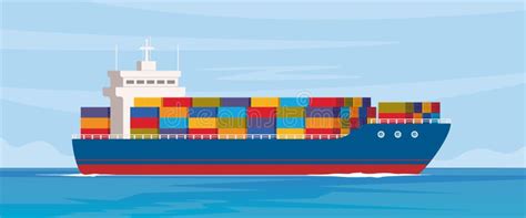 Cargo Ship With Containers In The Ocean Delivery Transportation