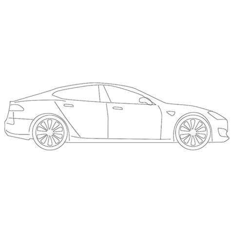 How To Draw A Tesla Model S For Beginners Car Drawing Tutorials