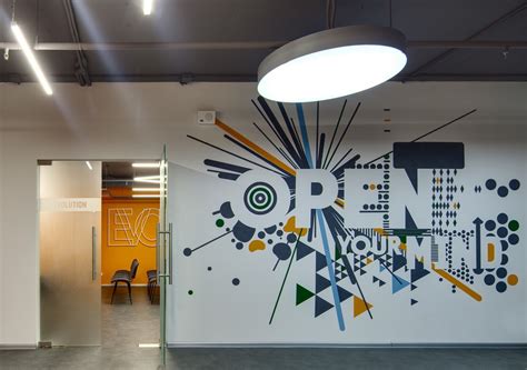 Hub 40 Completed On Behance Office Wall Graphics Office Wall