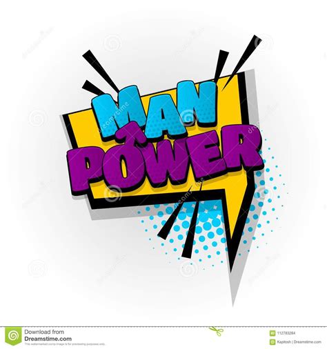 Man Power Boy Comic Book Text Pop Art Stock Vector Illustration Of