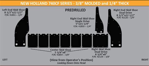 35 Skid Shoe Set For New Holland 740cf Dual Drive Black Uhmw