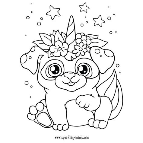 UNICORN PUPPY Coloring Page for Kids - Sparkling Minds