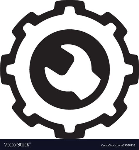 Engineering Icon Gear And Wrench Service Symbol Vector Image